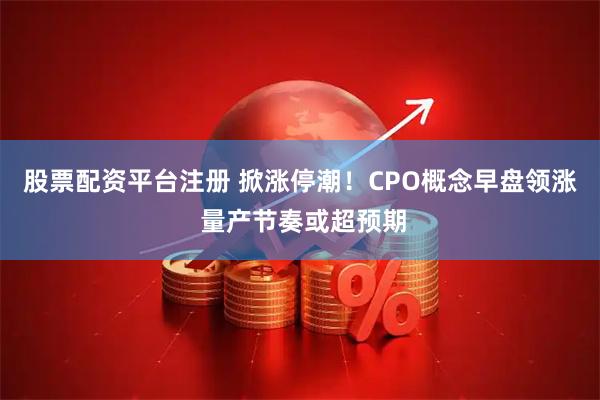 股票配资平台注册 掀涨停潮！CPO概念早盘领涨 量产节奏或超预期